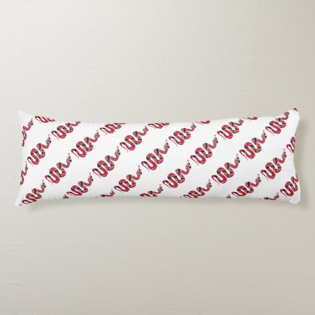 Cojín Silueta negra y roja de serpiente (Anverso)