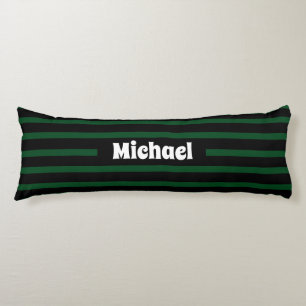 Cojín Simple Strik Dark Green y Black Custom Name