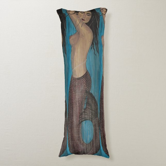 Cojín sirena azul (Frente vertical)