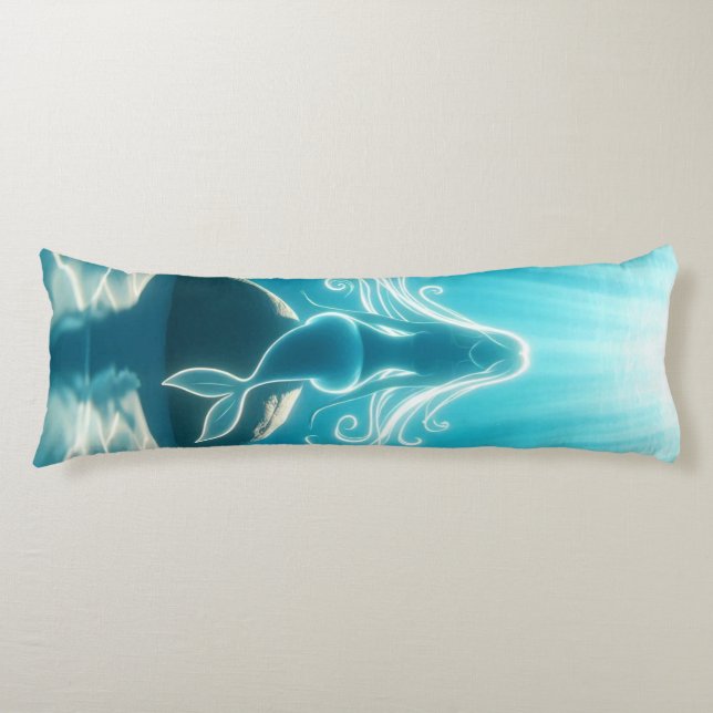 Cojín Sirena submarina iluminada con sol (Anverso)