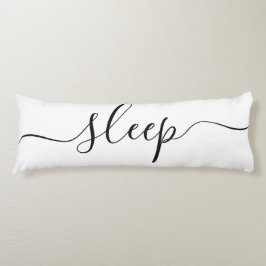 Cojín Sleep Rest White Black Script reversible