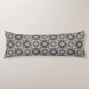 Cojín Sobreposición de encaje blanco y gris de carbón ve