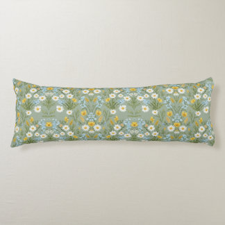 Cojín Soft Sage Green Daisy Meadow Floral Pattern