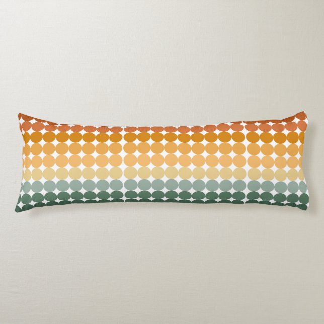 COJÍN SOMBRAS DE PUNTOS DE POLKA VERDES Y NARANJAS (Anverso)