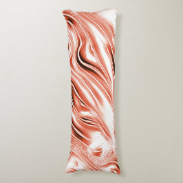 Cojín Sombrío salmón a rastros rojos largos y ondulados 