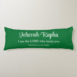 Cojín Soy el Señor que te cura la Biblia Verse Verde