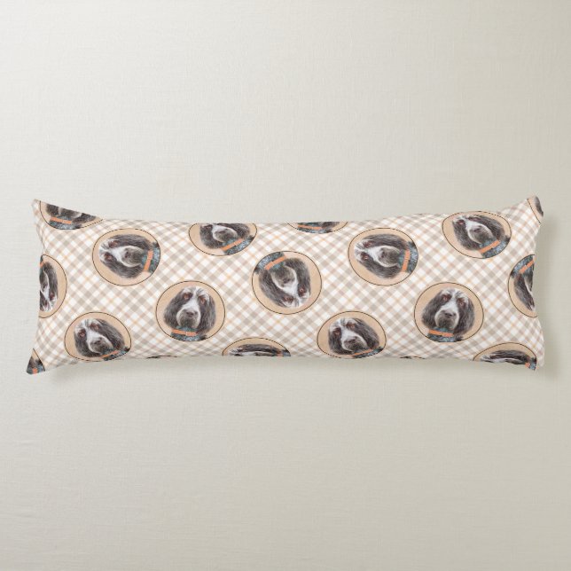 Cojín Spinone Italiano Pintando Arte De Perro Marrón Cut (Anverso)