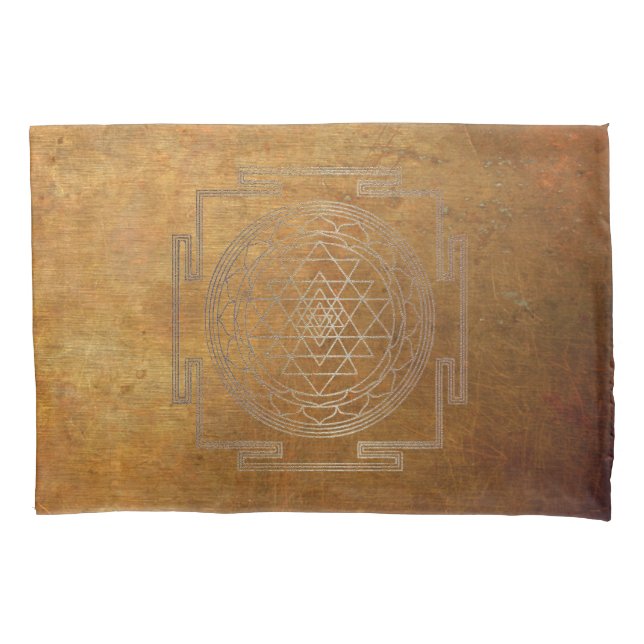 Cojín Sri Yantra de cobre - Funda de almohadas (Anverso)