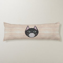 Cojín Stained Glass Black Cat, Beige