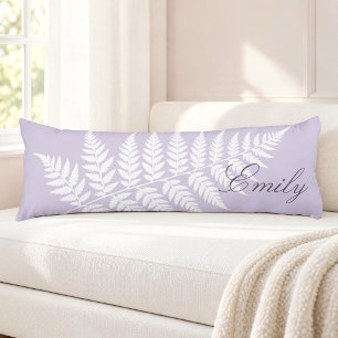 Cojín Suave Lavanda Helecho Blanco Minimalista Elegante