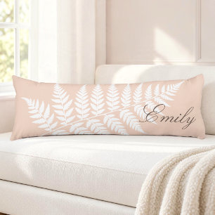 Cojín Suave Melocotón Helecho Blanco Elegante Minimalist