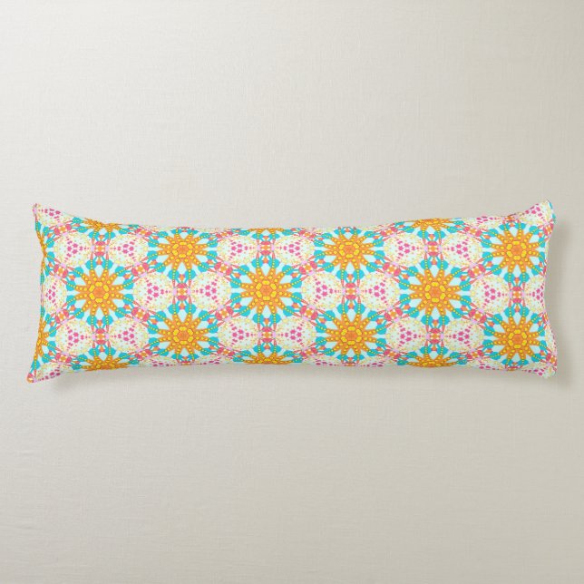 Cojín Sueño bohemio Aqua Naranja rosa Pillow (Anverso)