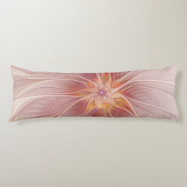 Cojín Sueño floral rosa suave Resumen Flor de arte fract