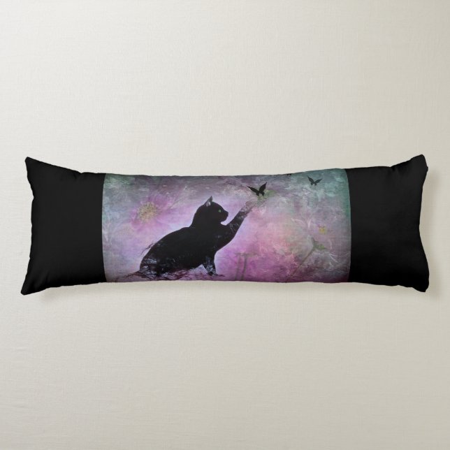 Cojín Sueños de gato negros (Anverso)