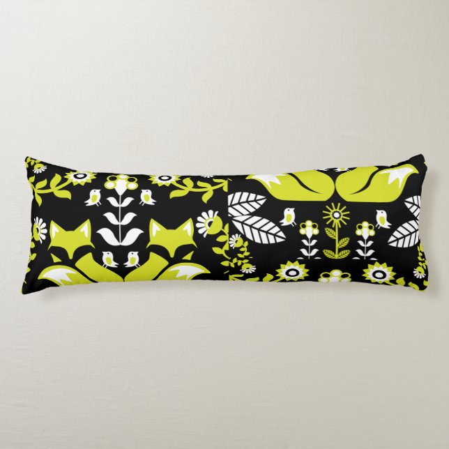 Cojín Tablero de arte folclórico nórdico de Fox (Anverso)