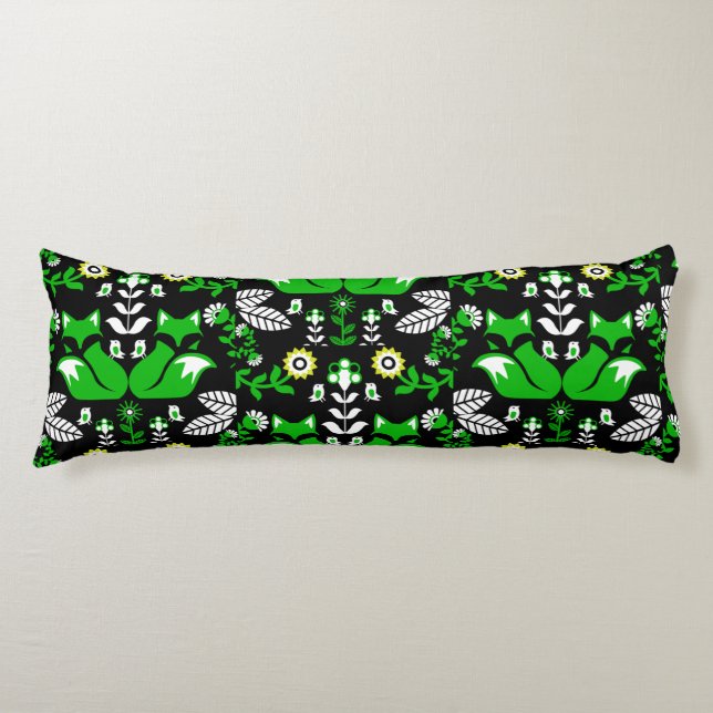 Cojín Tablero de arte folclórico nórdico de Fox (Anverso)