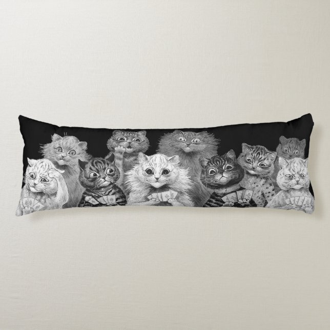 Cojín Tarjeta de juego para gatos, Louis Wain (Anverso)