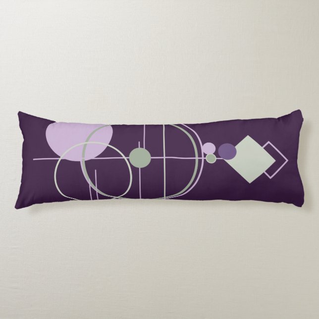 Cojín Tattoos Linework | Resumen bohemio púrpura verde (Anverso)