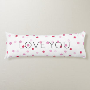 Cojín TE ENCANTA Pink Polka Dots Dulce San Valentín Deco