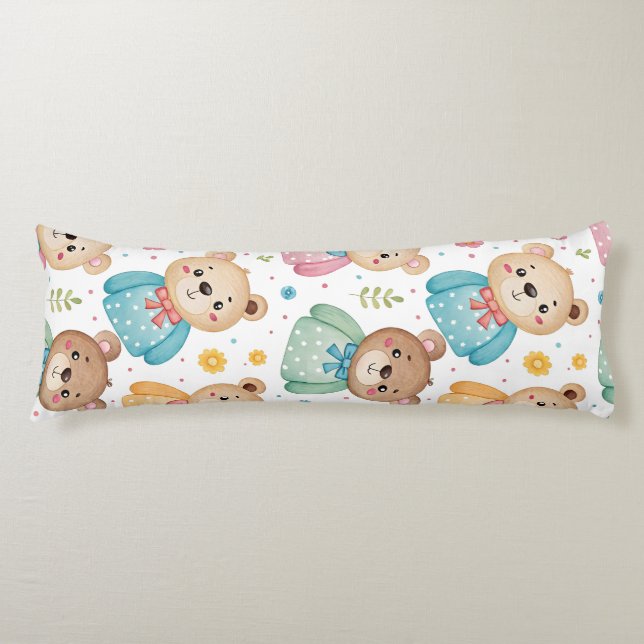 Cojín Teddy bear and flowers (Anverso)