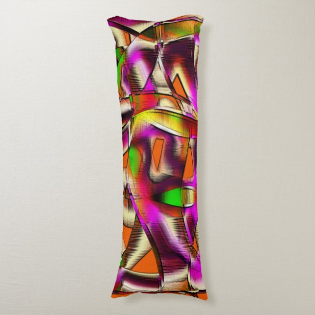 Cojín Tejidos coloridos con rosado y tallado (Frente vertical)