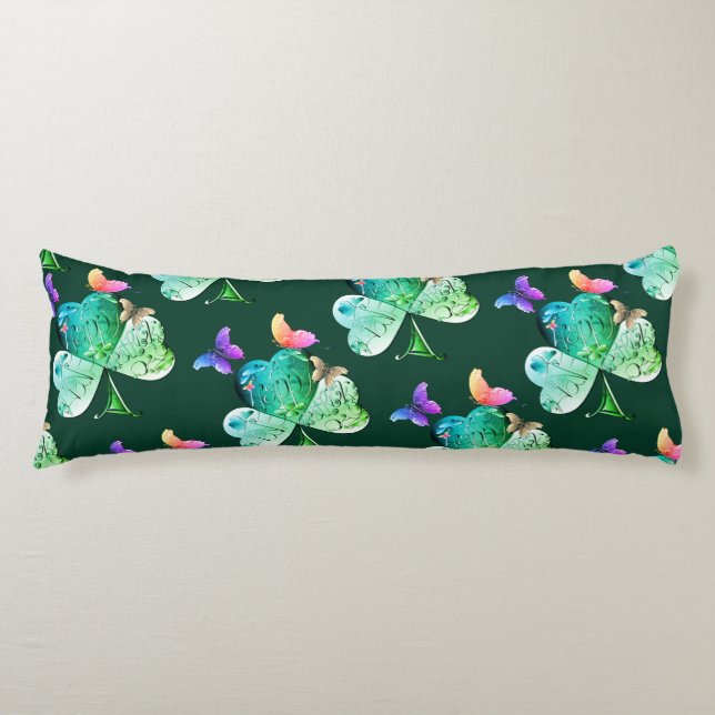 Cojín "Ten un feliz Día de San Patricio" Shamrock Sherpa (Anverso)