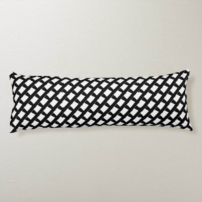 Cojín tendencia de moda en blanco y blanco y negro (Reverso)