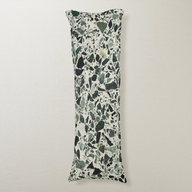 Cojín Terrazzo verde moderno (Frente vertical)