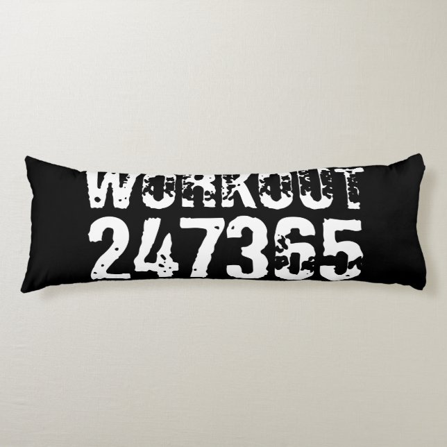 Cojín Texto grabado y desgastado Workout 247365 white (Anverso)