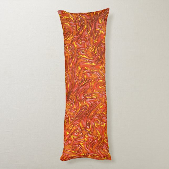 Cojín Textura roja vívida con tonos amarillos (Atrás (Vertical))