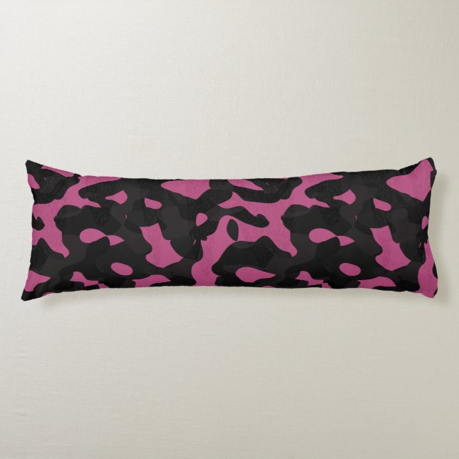 Cojín  Textured pink and black camo abstract (Anverso)