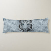 Tigre blanco en fondo del vidrio de Frost