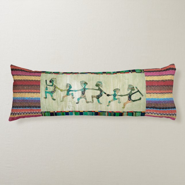 Cojín Tiras de tela I + KOKOPELLI (Anverso)