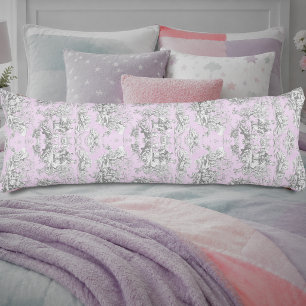 Cojín Toile de Jouy floral rosa vintage para fiesta de s