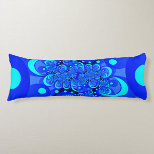 Cojín Tonos de azul Arte fractal abstracto moderno