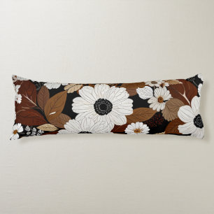 Cojín Tonos neutros elegante floral sobre negro