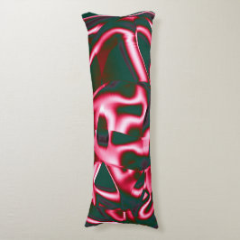 Cojín Tonos rojos en cintas abstractas en cian oscuro