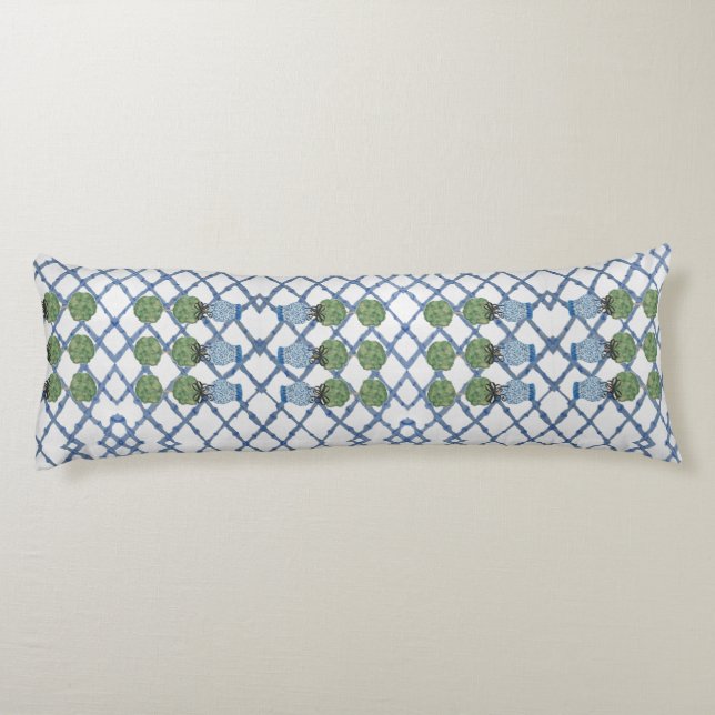 Cojín Topiaries Blue Ginger Jar Jars  (Reverso)