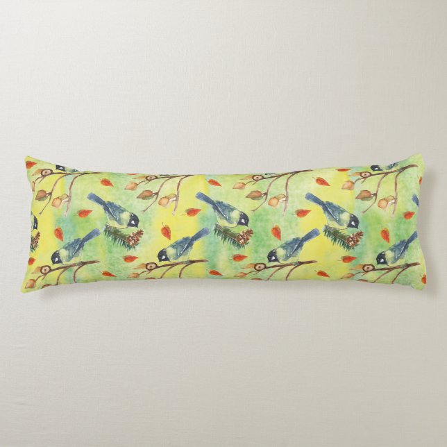 Cojín Toro acuarela, aves acuáticas (Anverso)