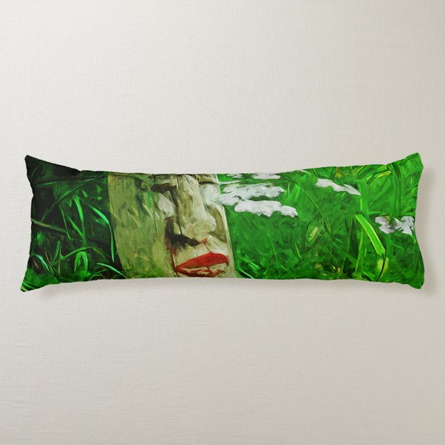 Cojín Tótem Indio Americano Rojo Entre Flores Silvestres (Anverso)