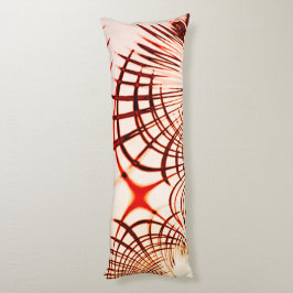 Cojín Trazos curvos marrones rojos cruzados, efecto enve