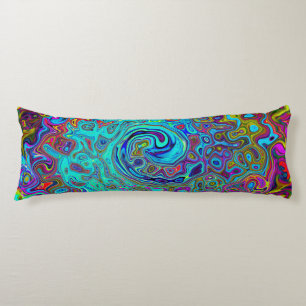 Cojín Trippy Sky Blue Abstract Retro Liquid Swirl