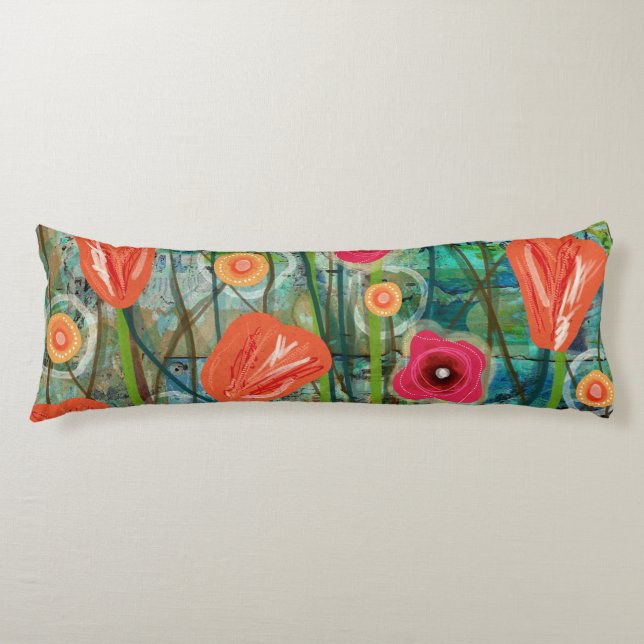 Cojín Tulip Tango - Arte contemporáneo inspirado en la n (Anverso)