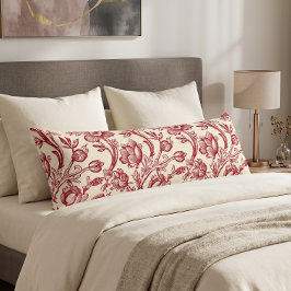 Cojín Tulipanes rojos y crema Toile - Decoración de camp