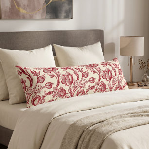 Cojín Tulipanes rojos y crema Toile - Decoración de camp