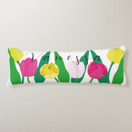 Cojín Tulipanes Rosa Amarillo Purpura Verde Modernizar P