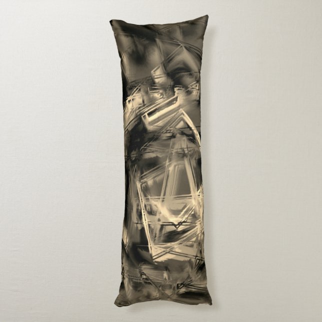 Cojín Twisted beige squares stained with 'brushstrokes' (Atrás (Vertical))