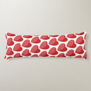 Cojín Un corazón rojo a rayas