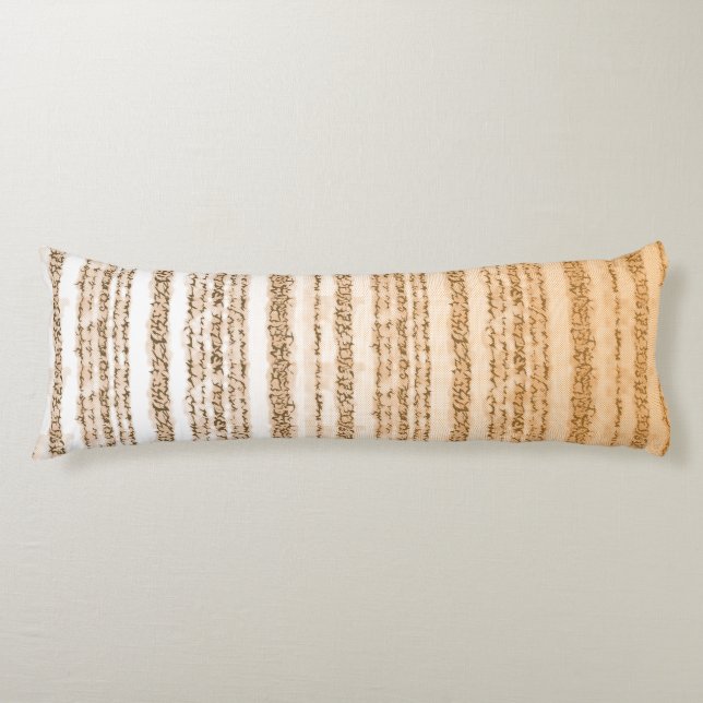 Cojín Un diseño textil ornamental con naranja y blanco (Anverso)