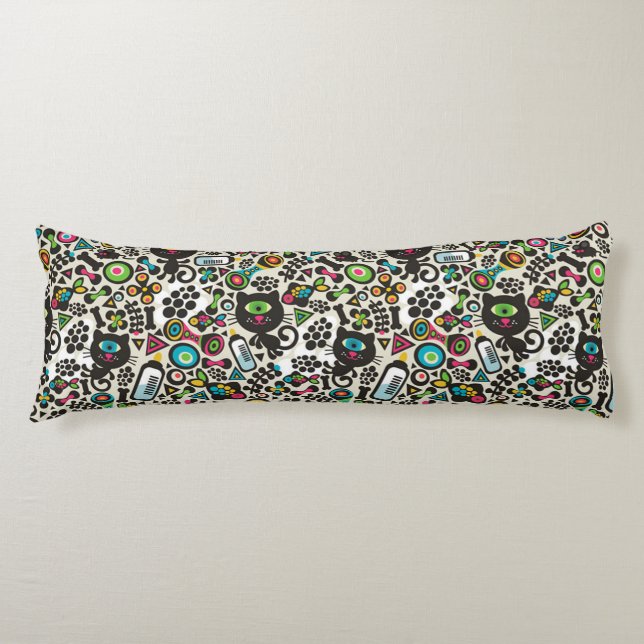 Cojín Un gato negro ojos (Anverso)